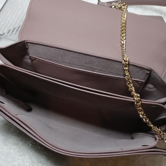 Tan suede and faux leather shoulder bag - Picture 2 of 3